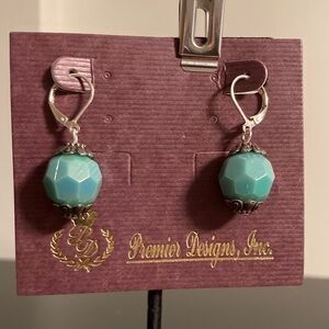 Premier Designs Aqua Faceted Earrings